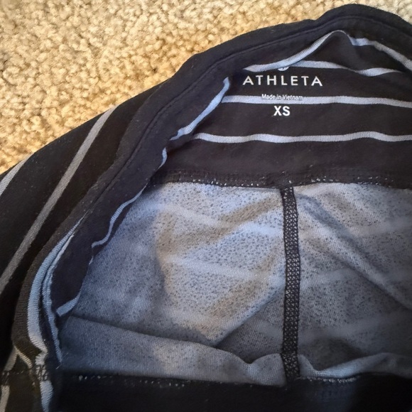 Athleta Black and Gray Striped Leggings - Picture 6 of 7